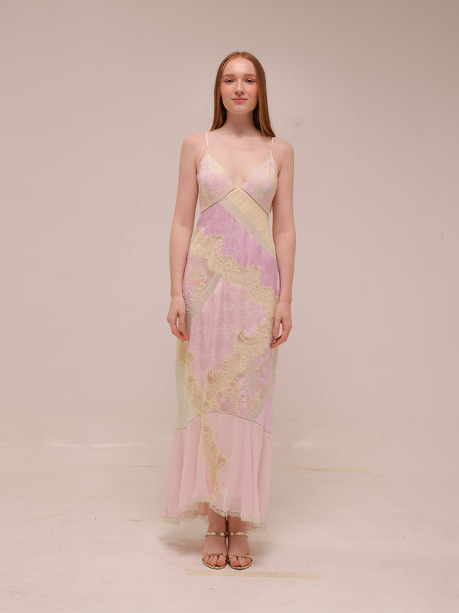 Bancila Lace Patchwork Maxi Dress