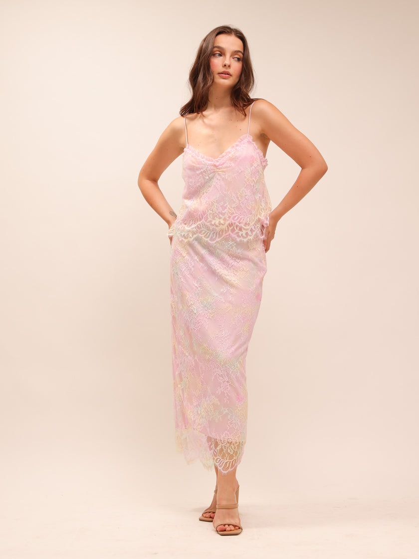 Ferni Tie-Dye Lace Cami Top & Goodall Tie-Dye Lace Maxi Skirt