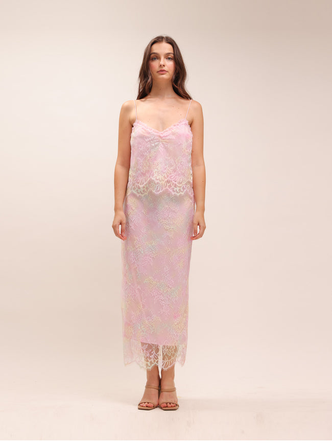 Ferni Tie-Dye Lace Cami Top & Goodall Tie-Dye Lace Maxi Skirt