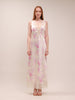 Serene Satin Lace-Trimmed Maxi Dress