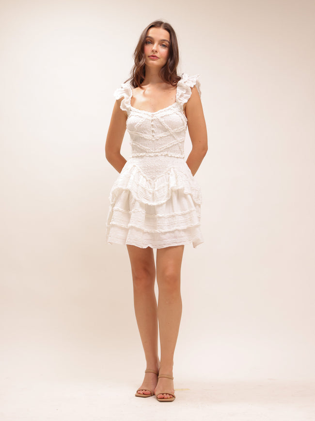 Marsinia Ruffled Smocked Mini Dress