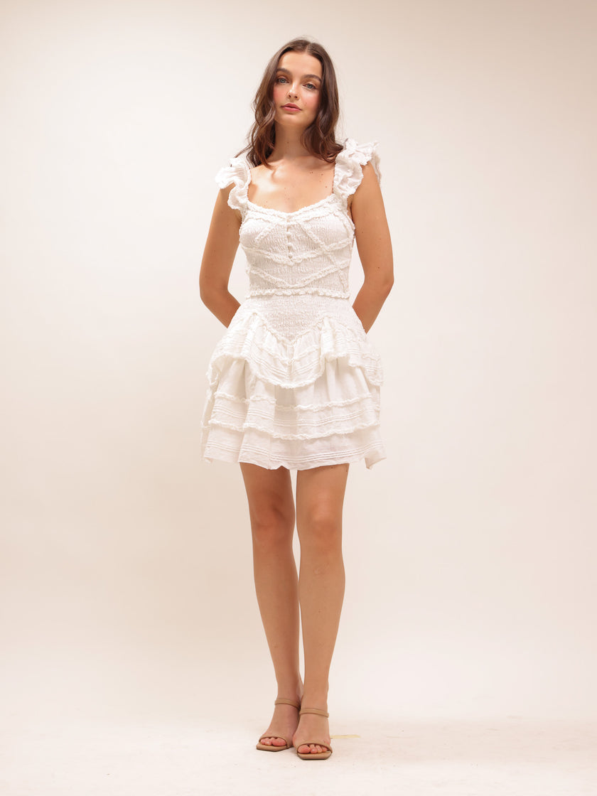 Marsinia Ruffled Smocked Mini Dress