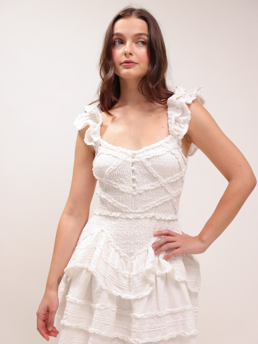 Marsinia Ruffled Smocked Mini Dress