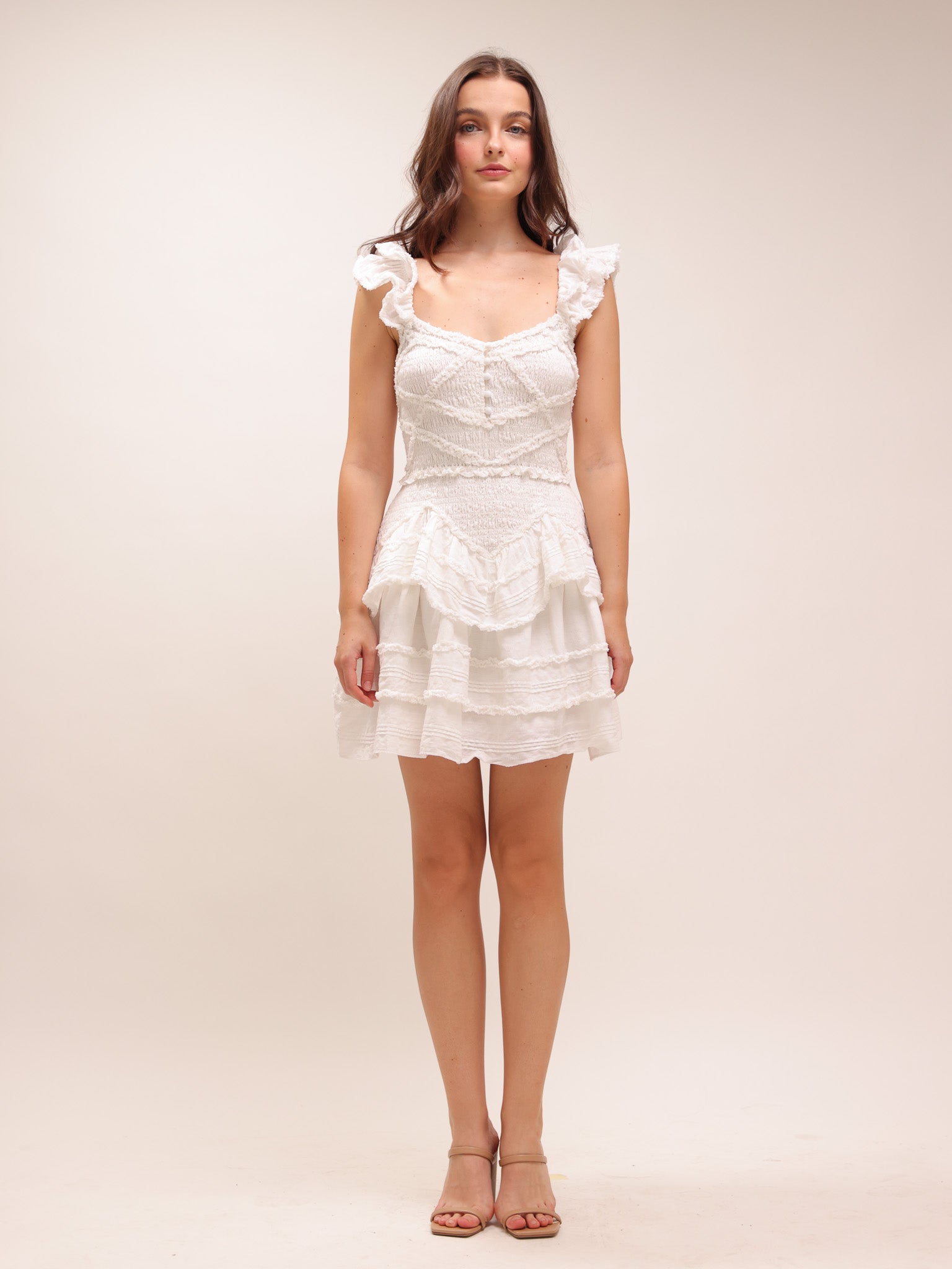 Marsinia Ruffled Smocked Mini Dress