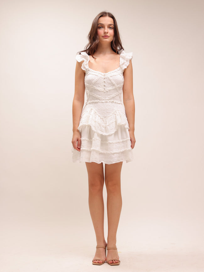 Marsinia Ruffled Smocked Mini Dress