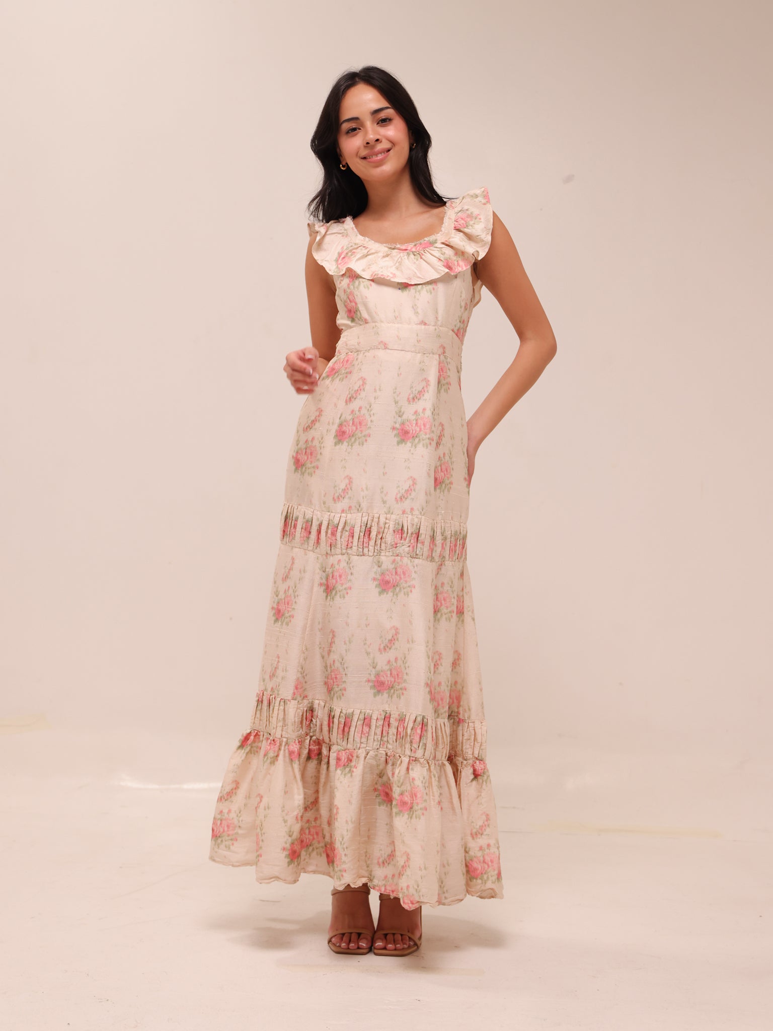Joanne Floral Ruffle Maxi Dress