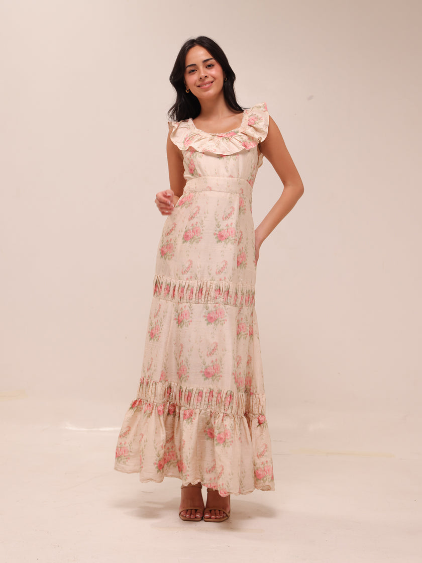 Joanne Floral Ruffle Maxi Dress
