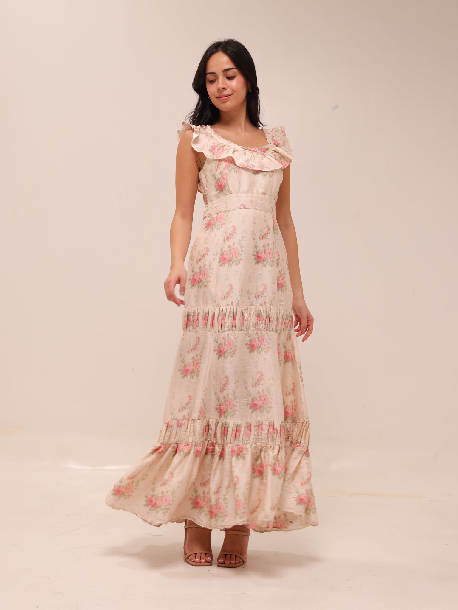 Joanne Floral Ruffle Maxi Dress