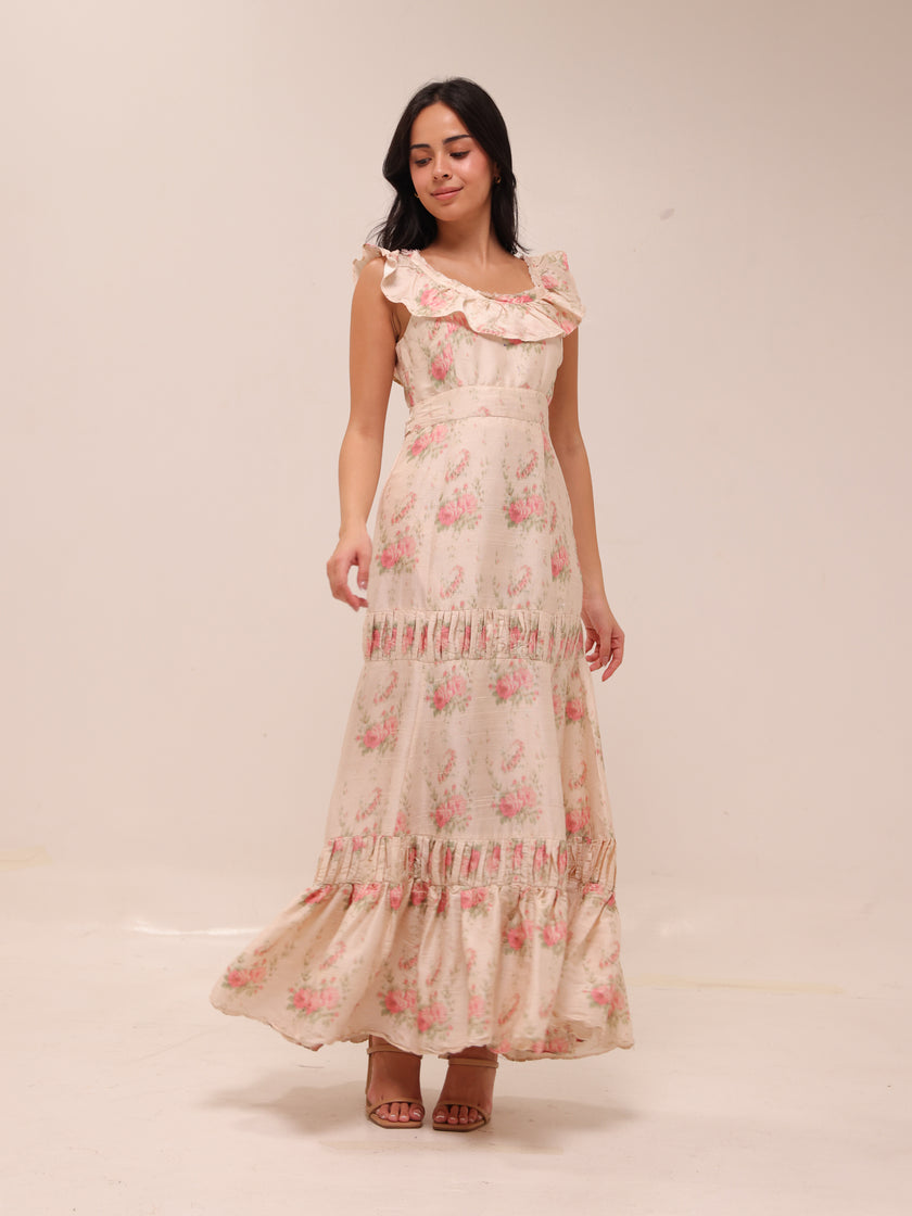 Joanne Floral Ruffle Maxi Dress