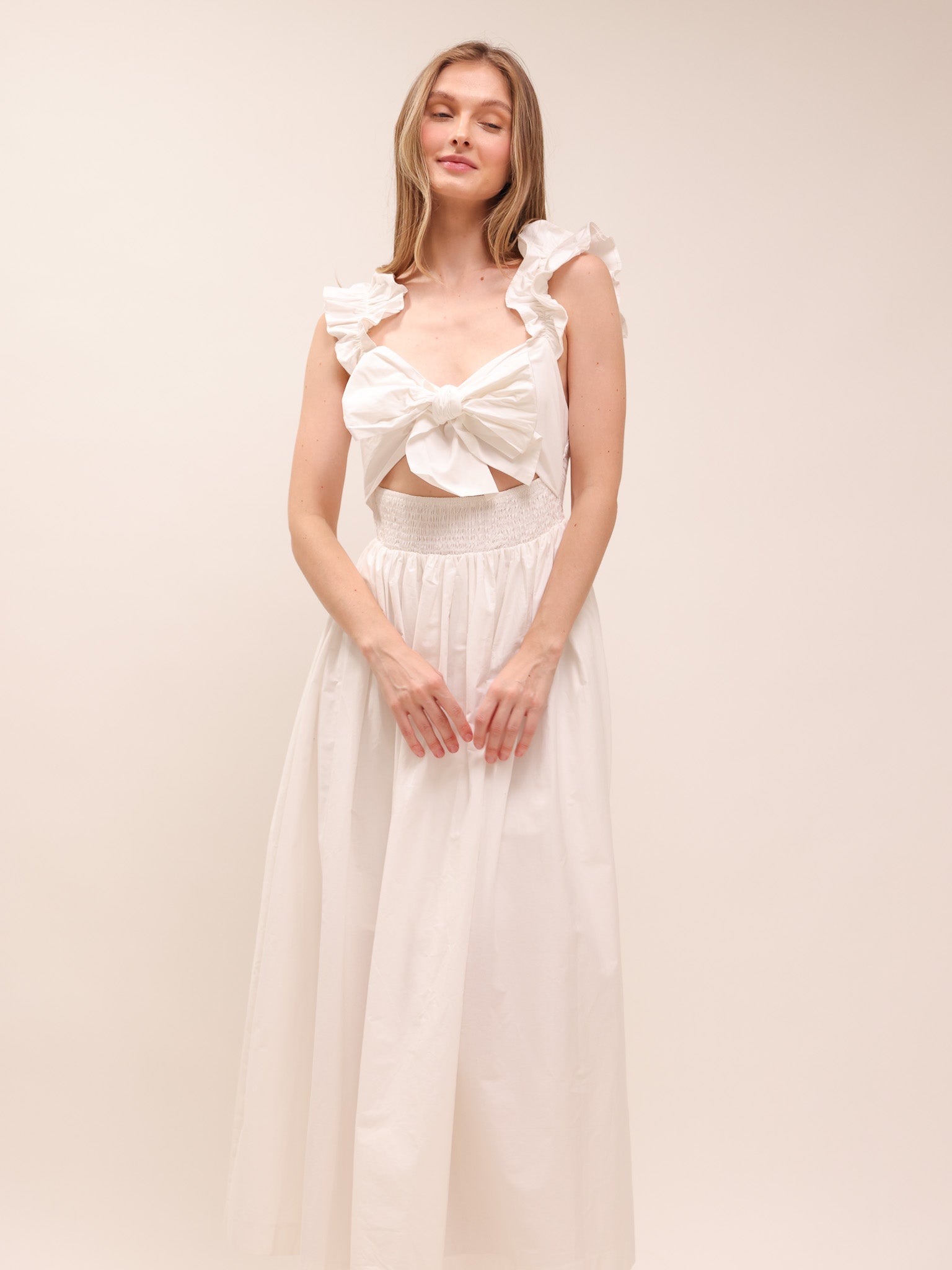 Itzel Bow Tied Midi Dress