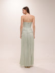 Royal Pleated Strapless Maxi Dress