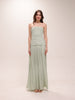 Royal Pleated Strapless Maxi Dress