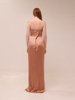 Satin Embellished Strapless Gown