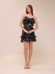 Noir Ruffle Mini Dress