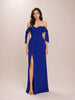 Blue Shoulder Gown Bow Sleeves