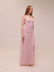 Double Time Pleat Dress in Hydrangea
