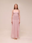 Double Time Pleat Dress in Hydrangea