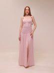 Double Time Pleat Dress in Hydrangea
