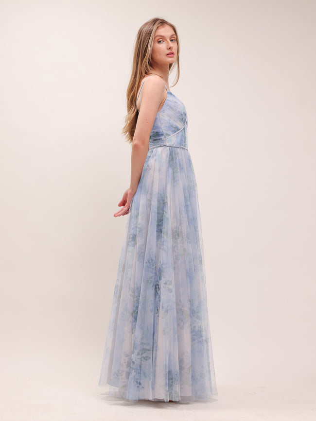 Sora Floral-Print Dress In Blue