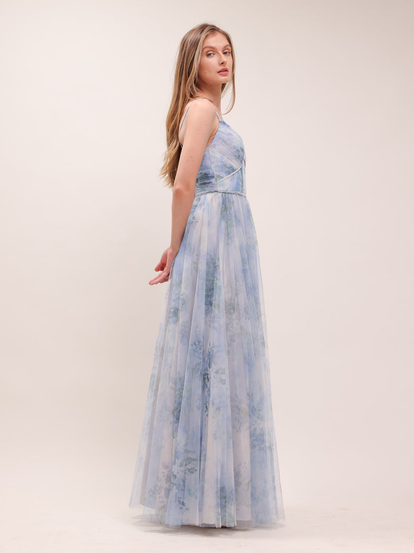 Sora Floral-Print Dress In Blue