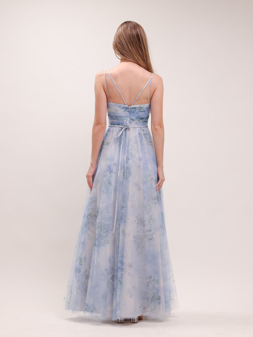 Sora Floral-Print Dress In Blue