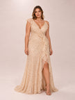 Sequin Ruffle Gown