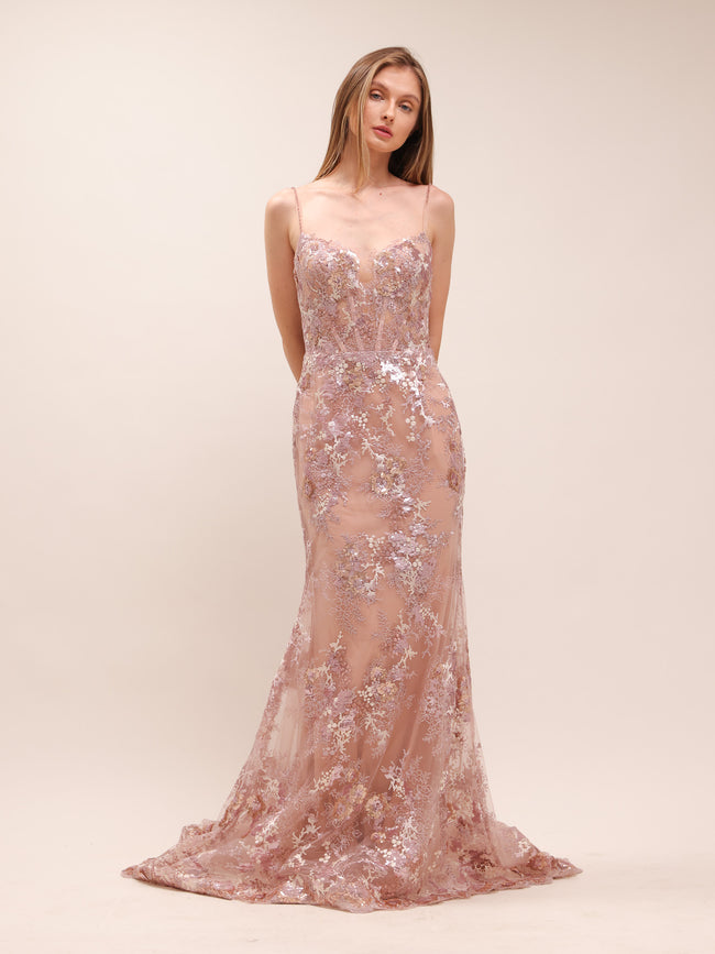 Blush Florentine Sequin Gown
