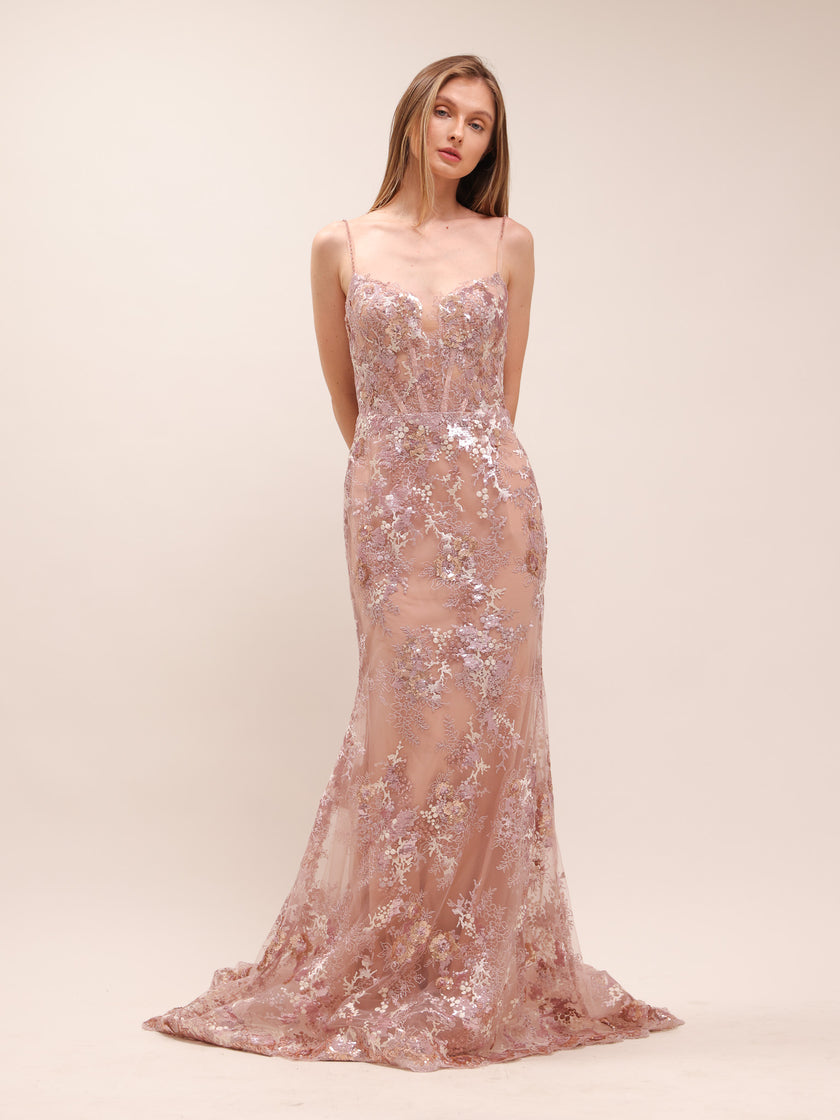 Blush Florentine Sequin Gown