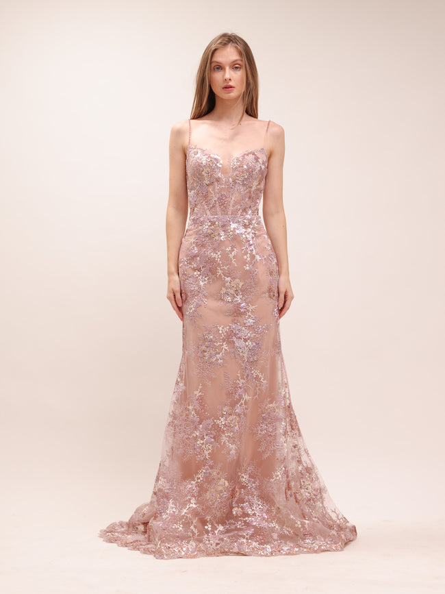 Blush Florentine Sequin Gown