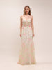 Women's Corset Seamed Mesh Evening Dress