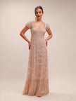 9194 Embellished Blush Gown