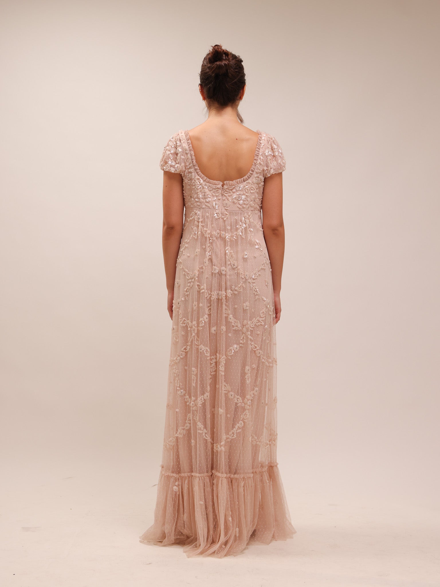 9194 Embellished Blush Gown