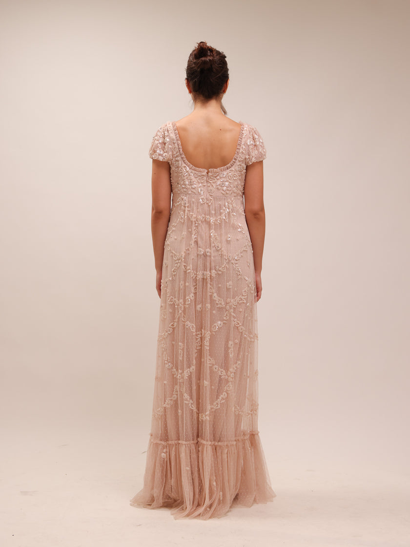 9194 Embellished Blush Gown