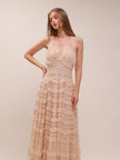Blossom Ruffle Mesh Gown