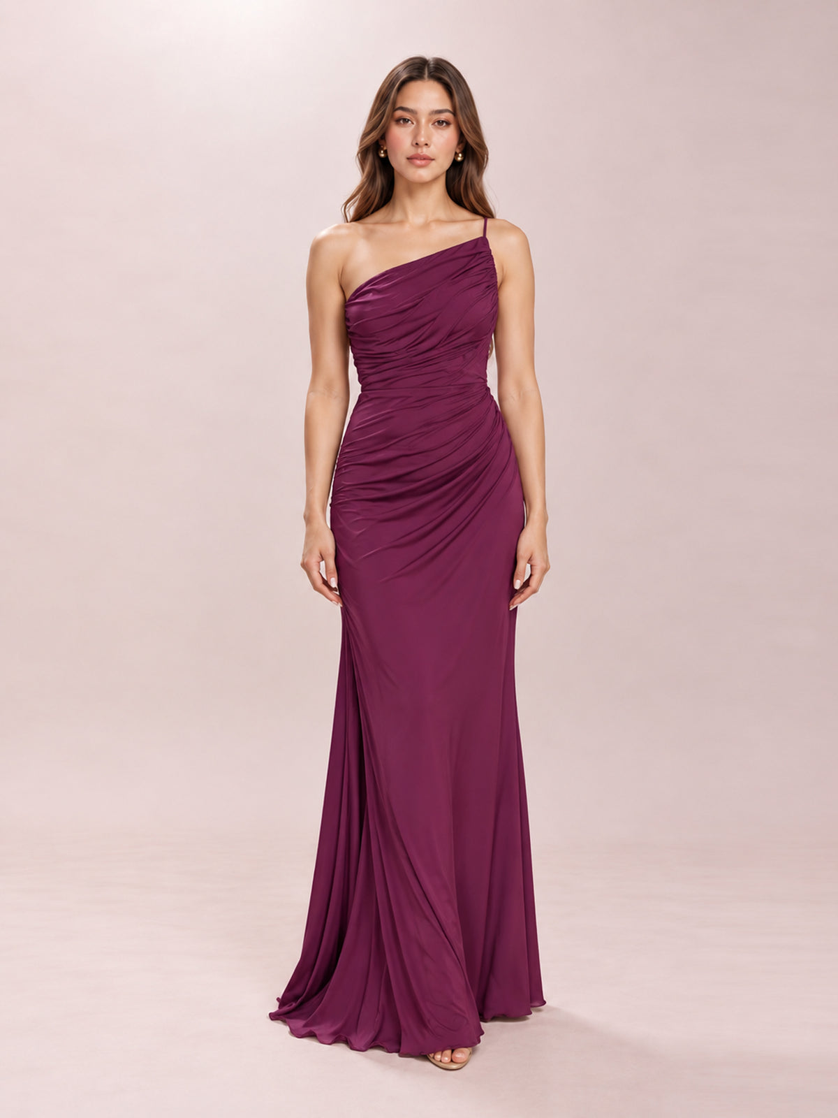 Asymmetrical Dress with Gathered Sides
