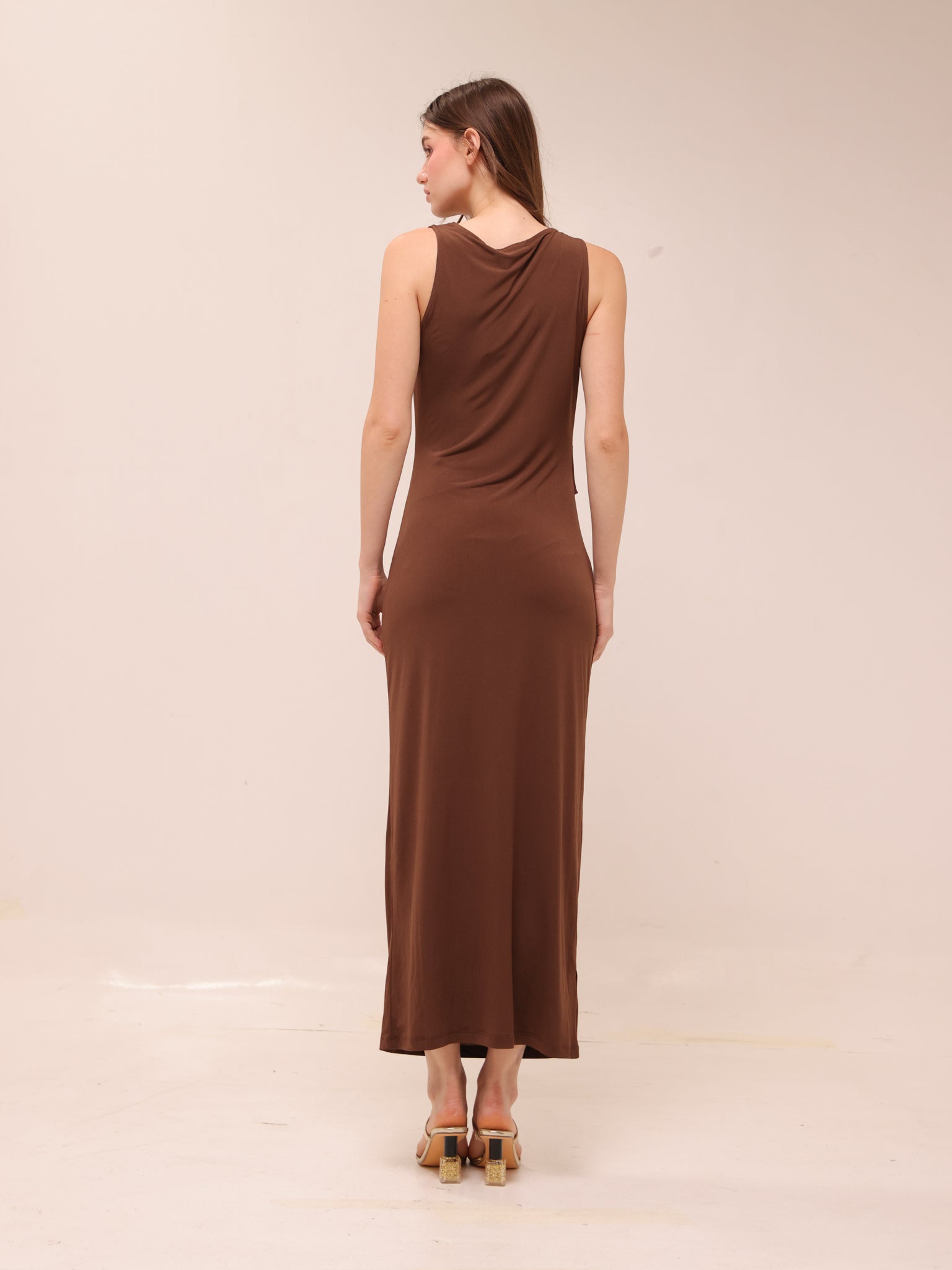 Draped Dress With Metallic Detail