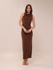 Draped Dress With Metallic Detail