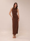 Draped Dress With Metallic Detail
