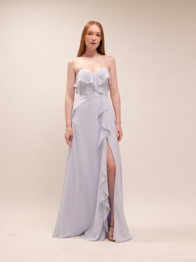 Chiffon Strapless A-Line Dress