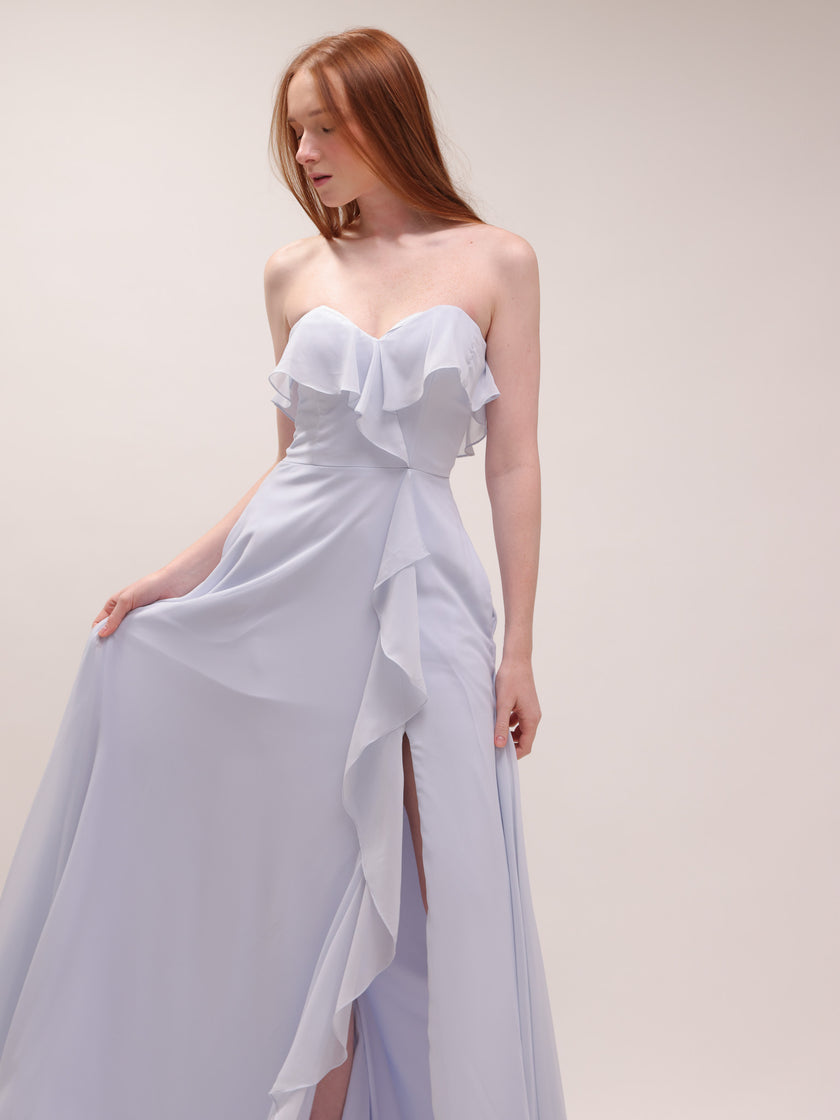 Chiffon Strapless A-Line Dress