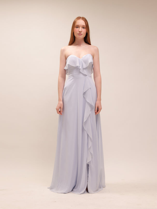 Chiffon Strapless A-Line Dress