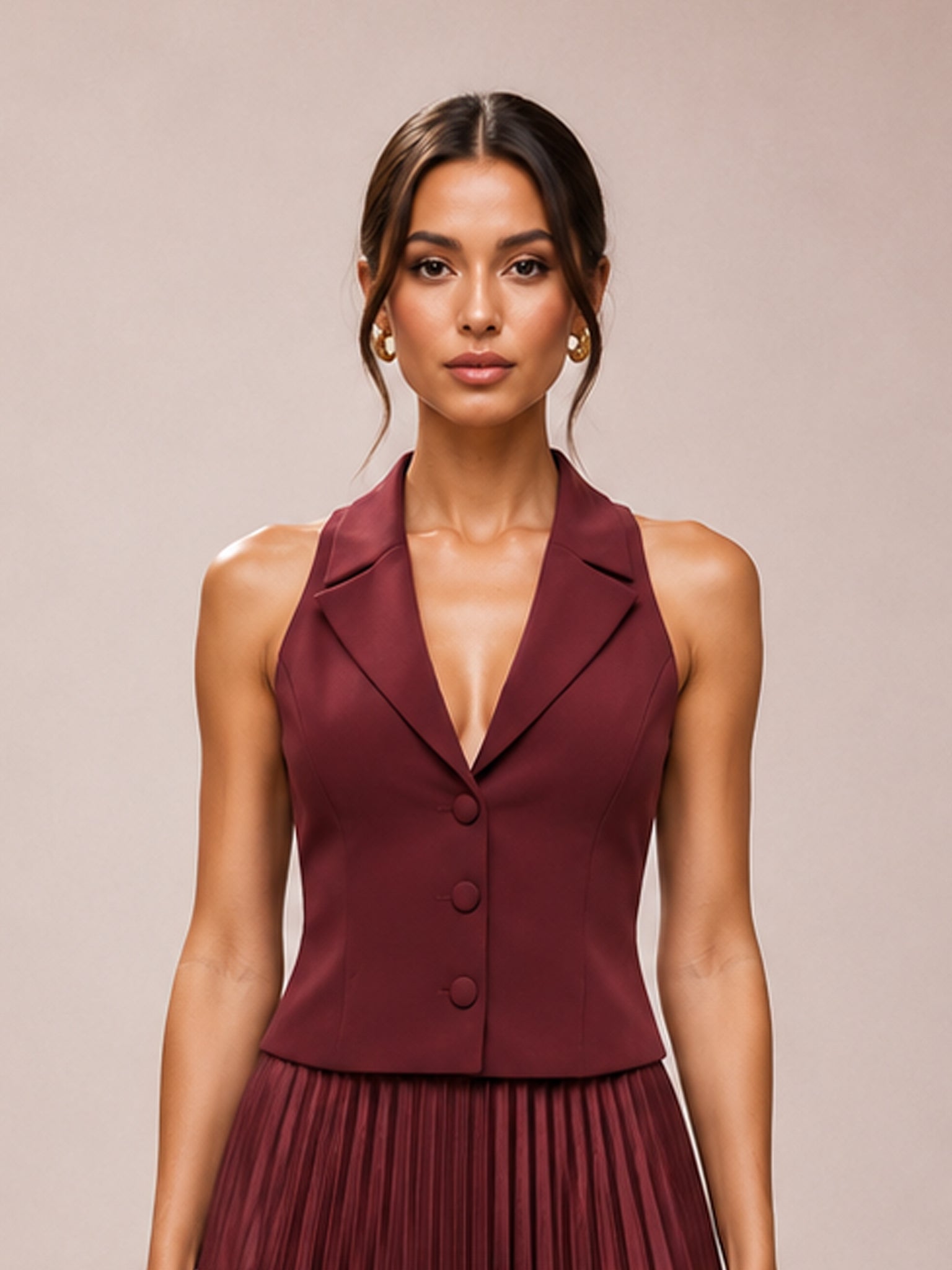 Mura Suiting Vest in Plum