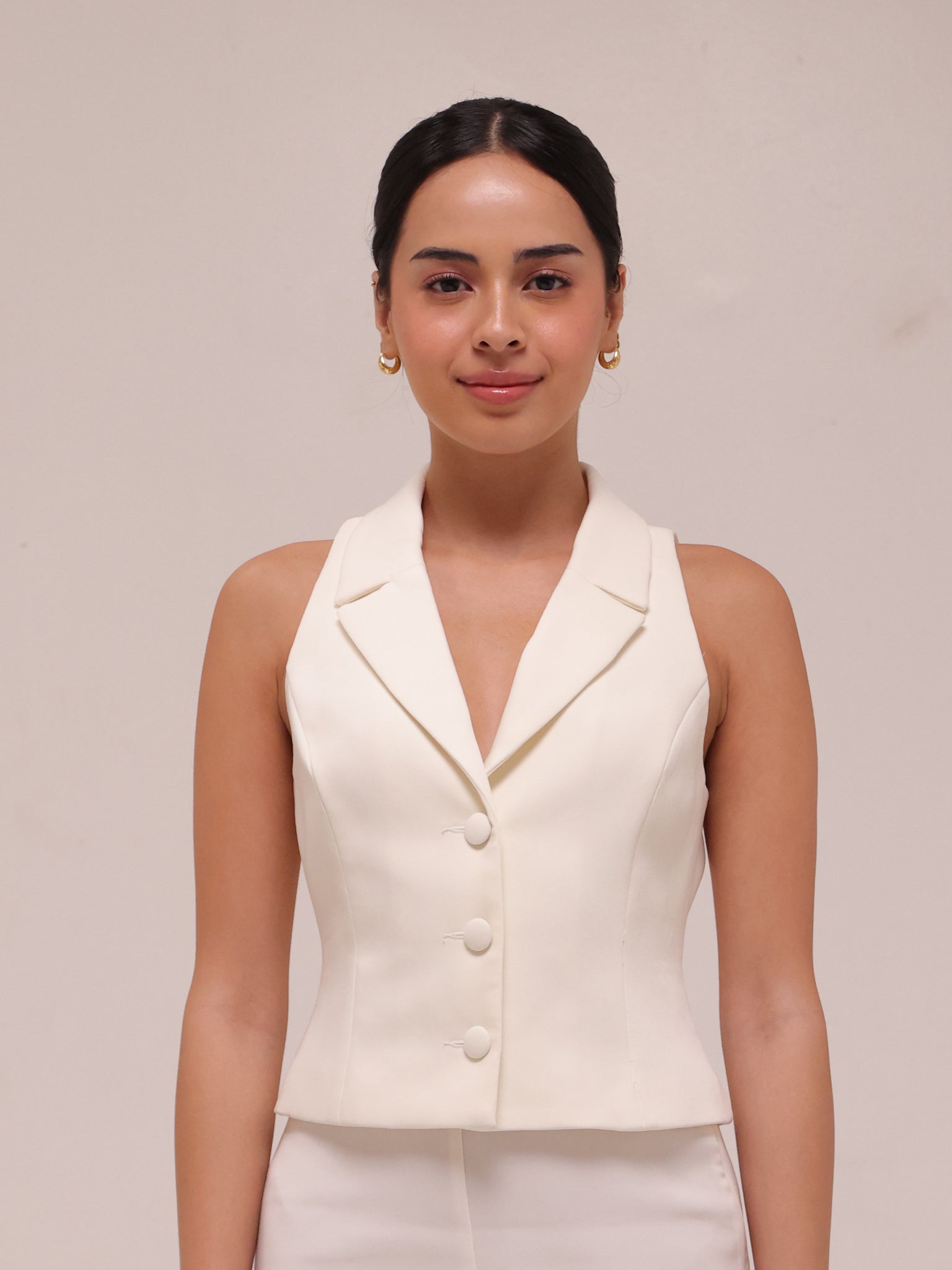 Mura Suiting Vest in Cream