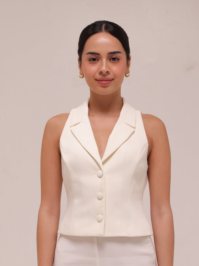 Mura Suiting Vest in Cream