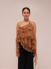 Ripple Ruffle Top in Brown
