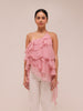 Ripple Ruffle Top in Pink