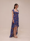 Xirena Floral Ruffle High Low Maxi Dress