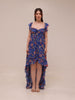 Xirena Floral Ruffle High Low Maxi Dress