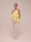 Ripple Ruffle Top in Yellow