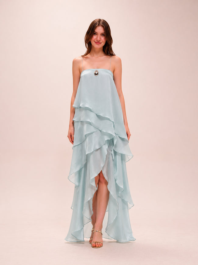 Asymmetric Layered Organza Dress